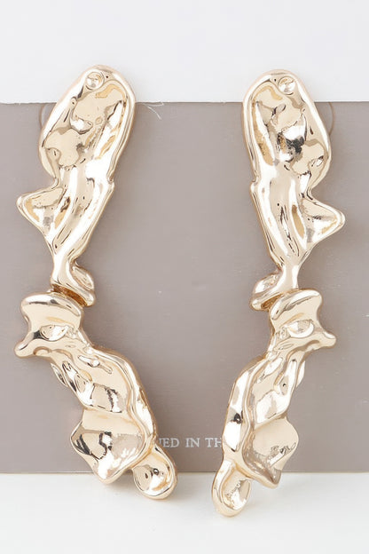 Shiny Abstract Ripple Earrings