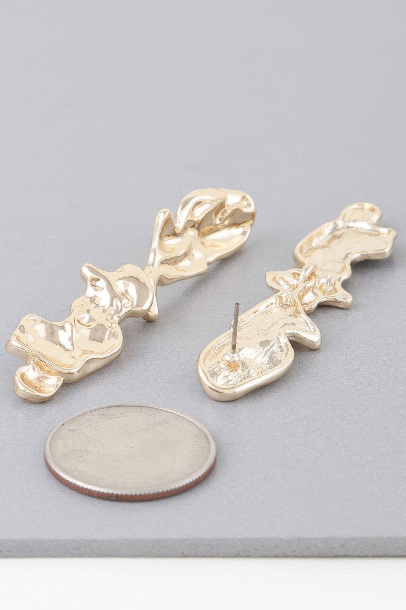 Shiny Abstract Ripple Earrings