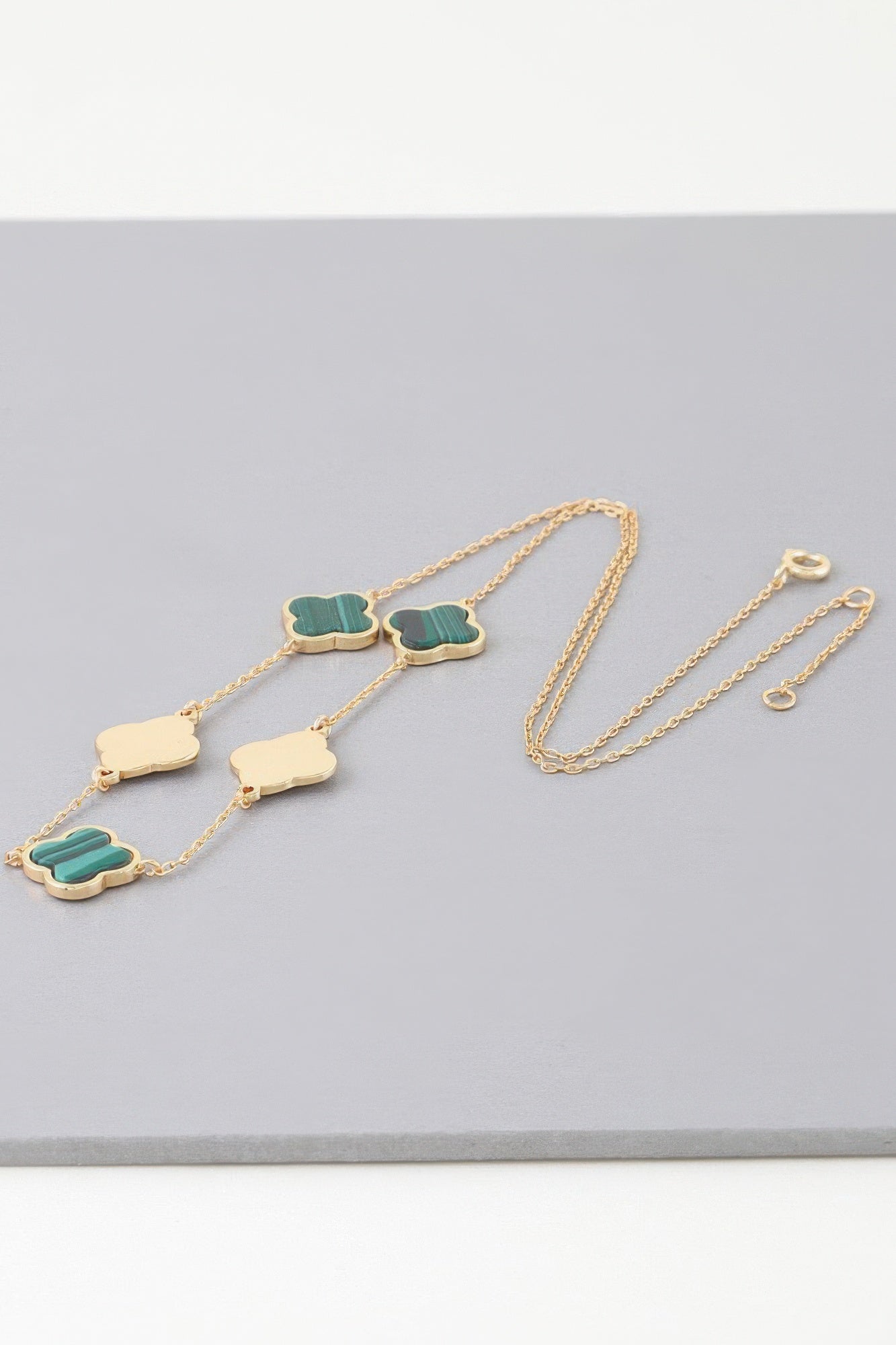 Two Toned Clover Charm Necklace