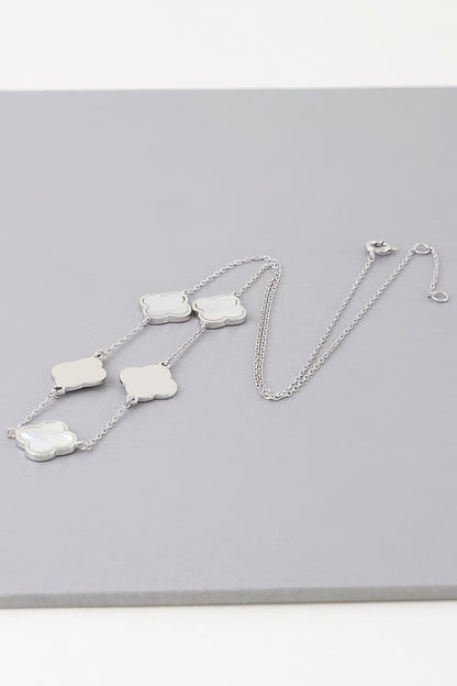 Two Toned Clover Charm Necklace