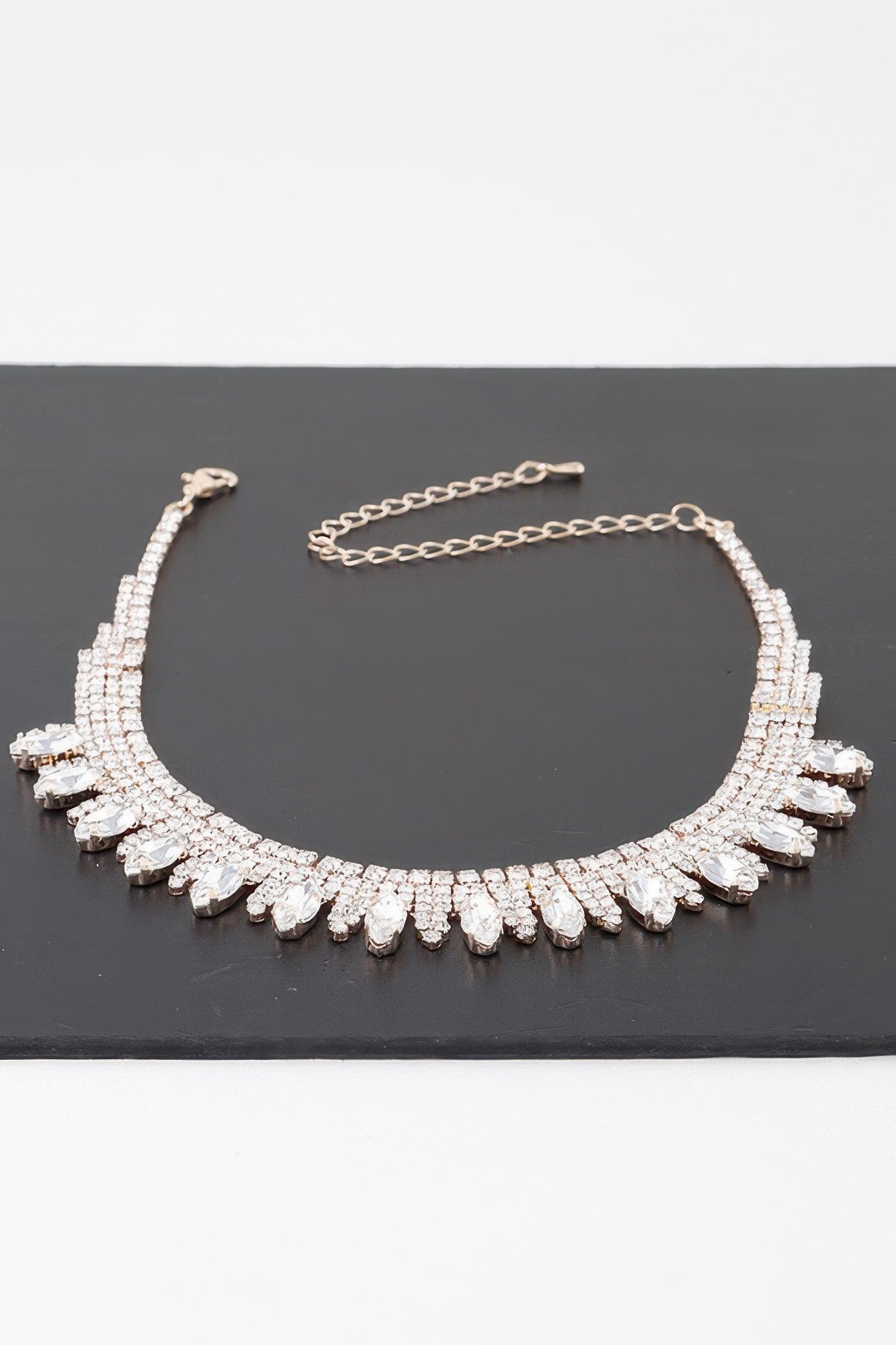 Luxury Rhinestone Drop Choker Necklace