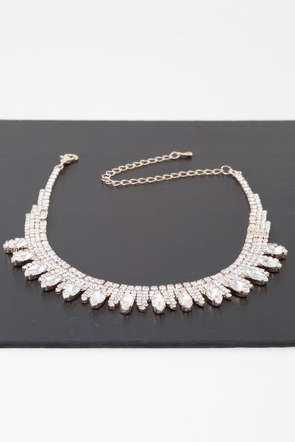 Luxury Rhinestone Drop Choker Necklace