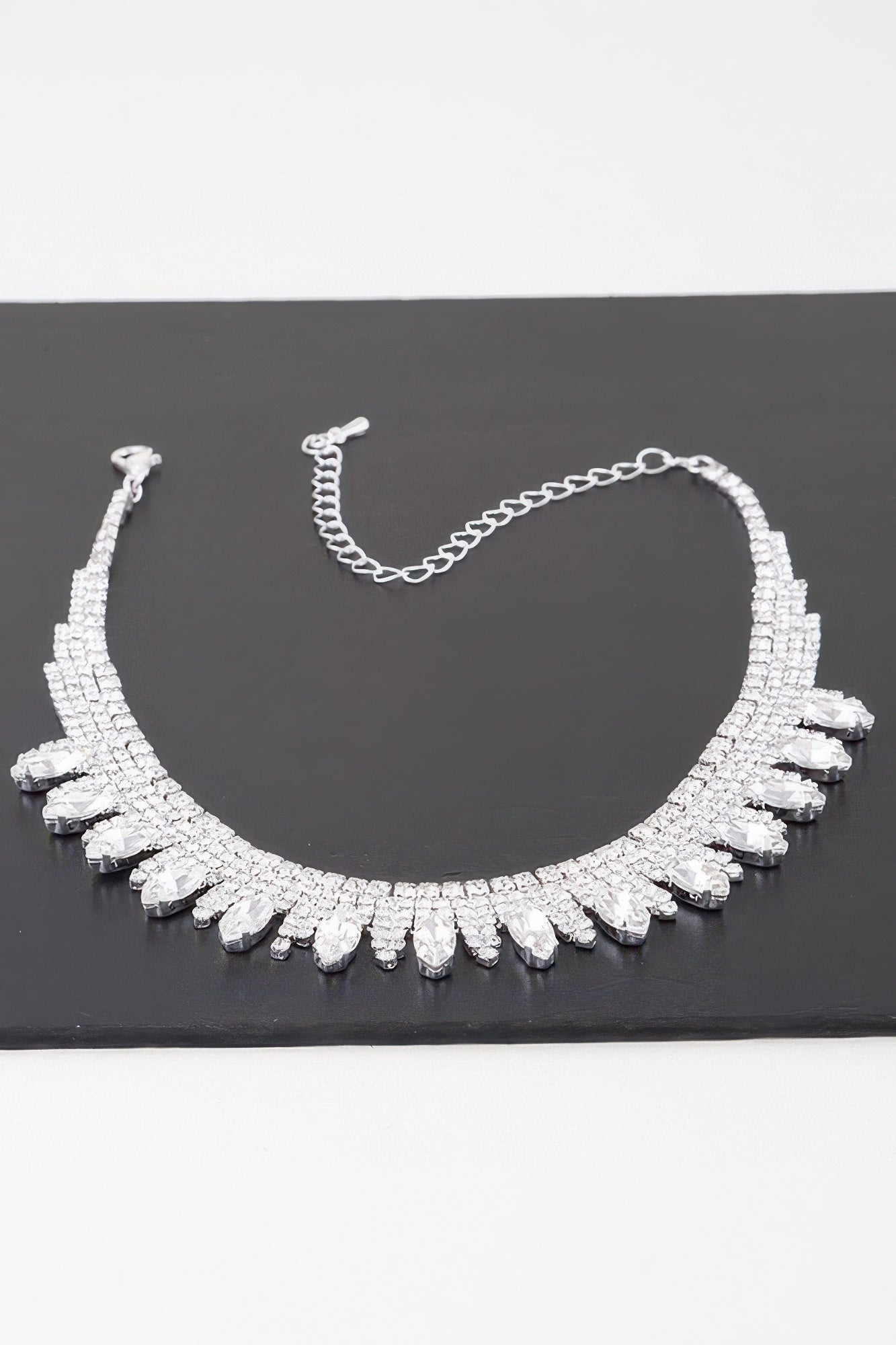Luxury Rhinestone Drop Choker Necklace