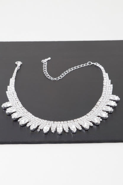 Luxury Rhinestone Drop Choker Necklace