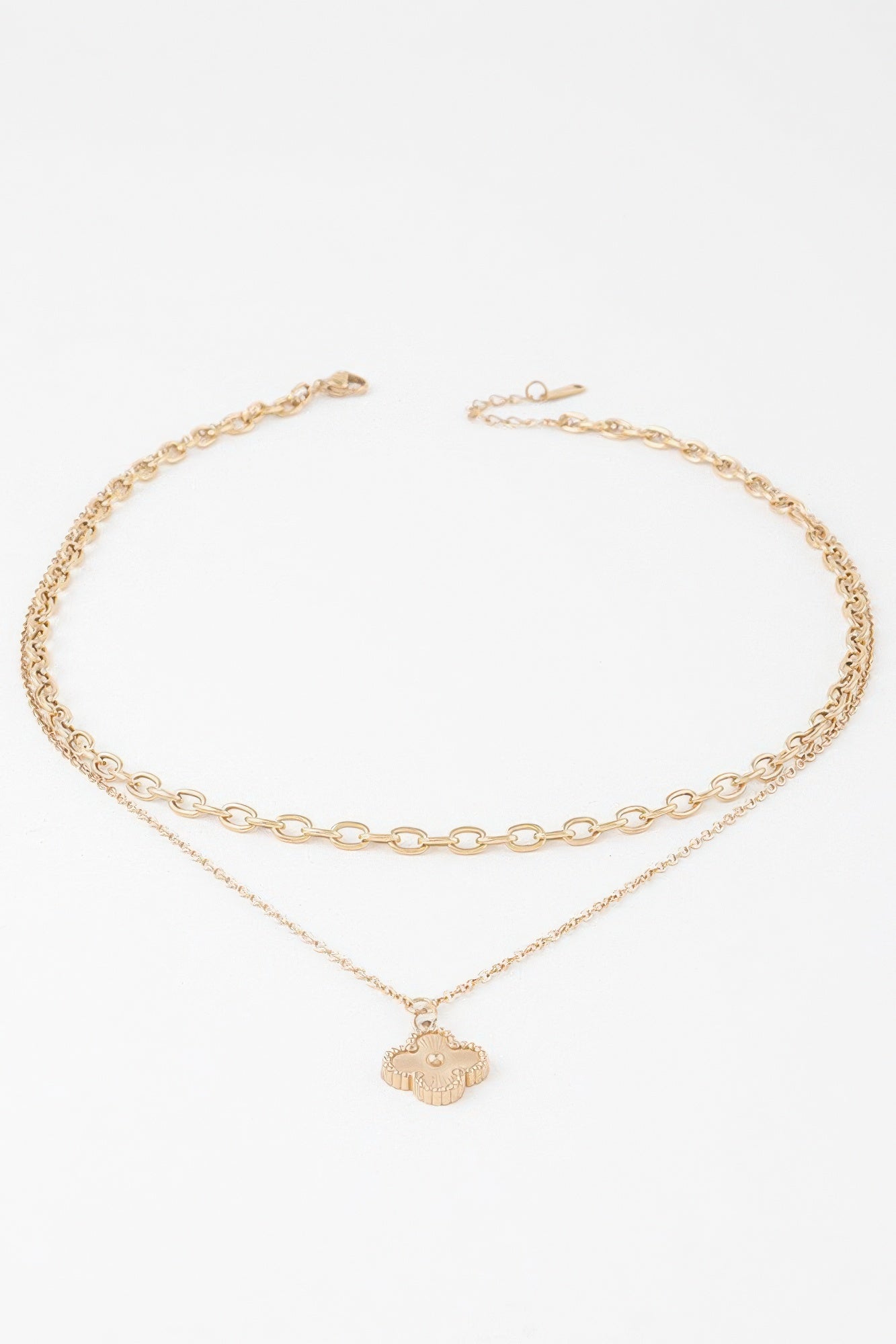 Double Clover Chain Necklace