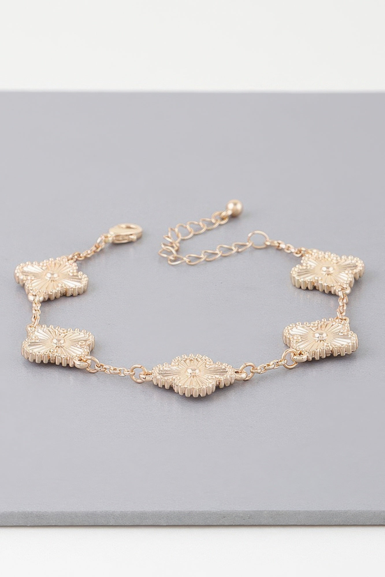 Multi Flared Clover Charm Bracelet