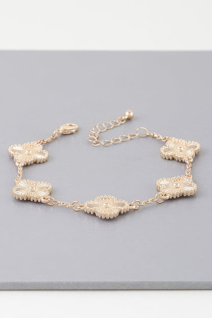 Multi Flared Clover Charm Bracelet