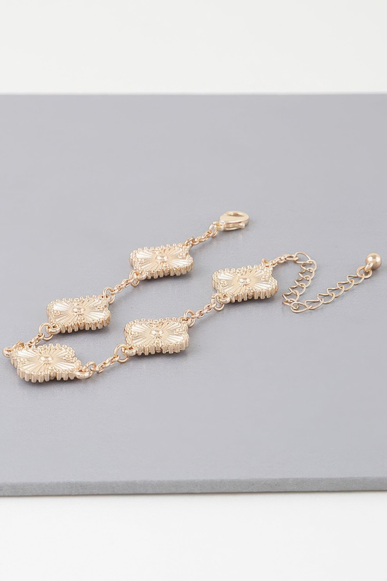 Multi Flared Clover Charm Bracelet