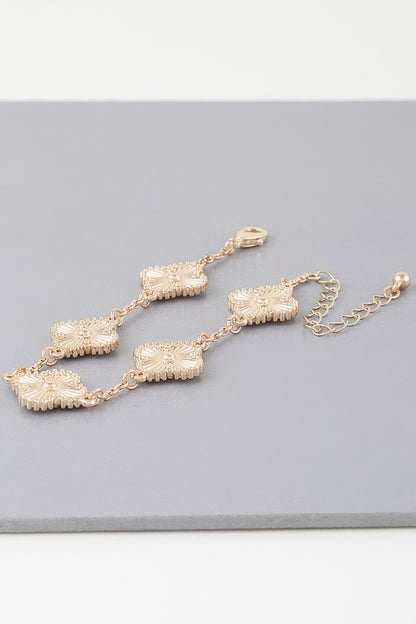 Multi Flared Clover Charm Bracelet