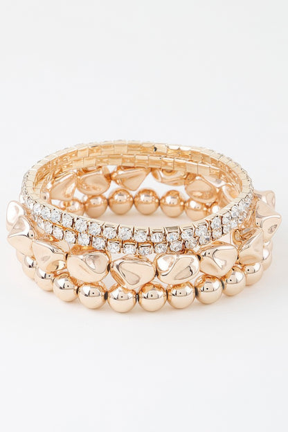 Multi Rhinestone Beaded Bracelet