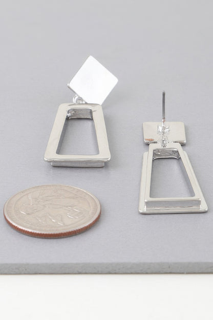Modern Geometric Frame Drop Earrings
