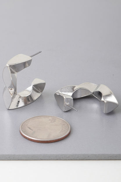 Geometric Cubic Hoop Earrings