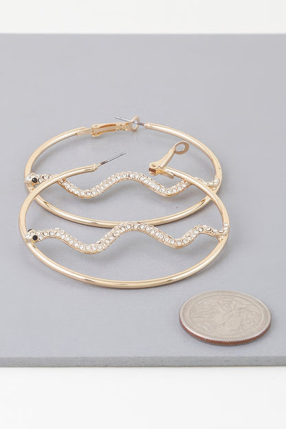Bejeweled Snake Hoop Earrings