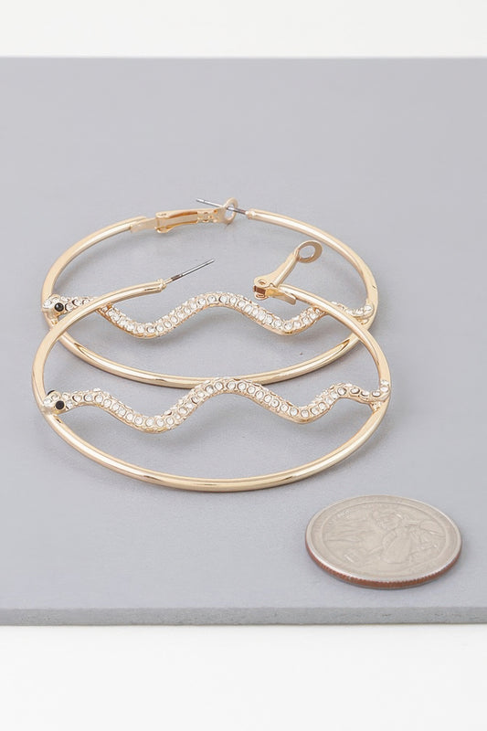 Bejeweled Snake Hoop Earrings