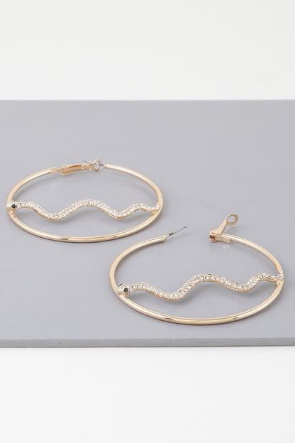 Bejeweled Snake Hoop Earrings