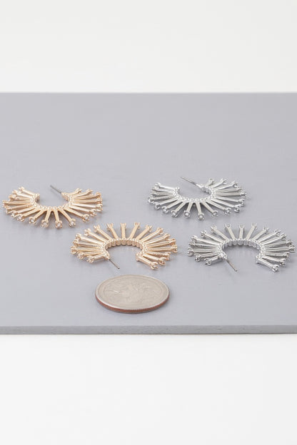 Rising Bejeweled Sun Hoop Earrings