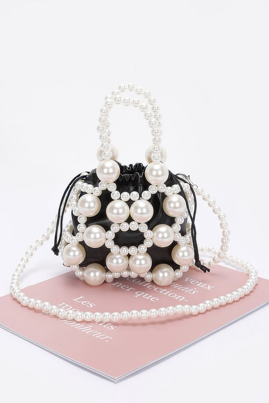 Faux Pearl Party Clutch W/pouch