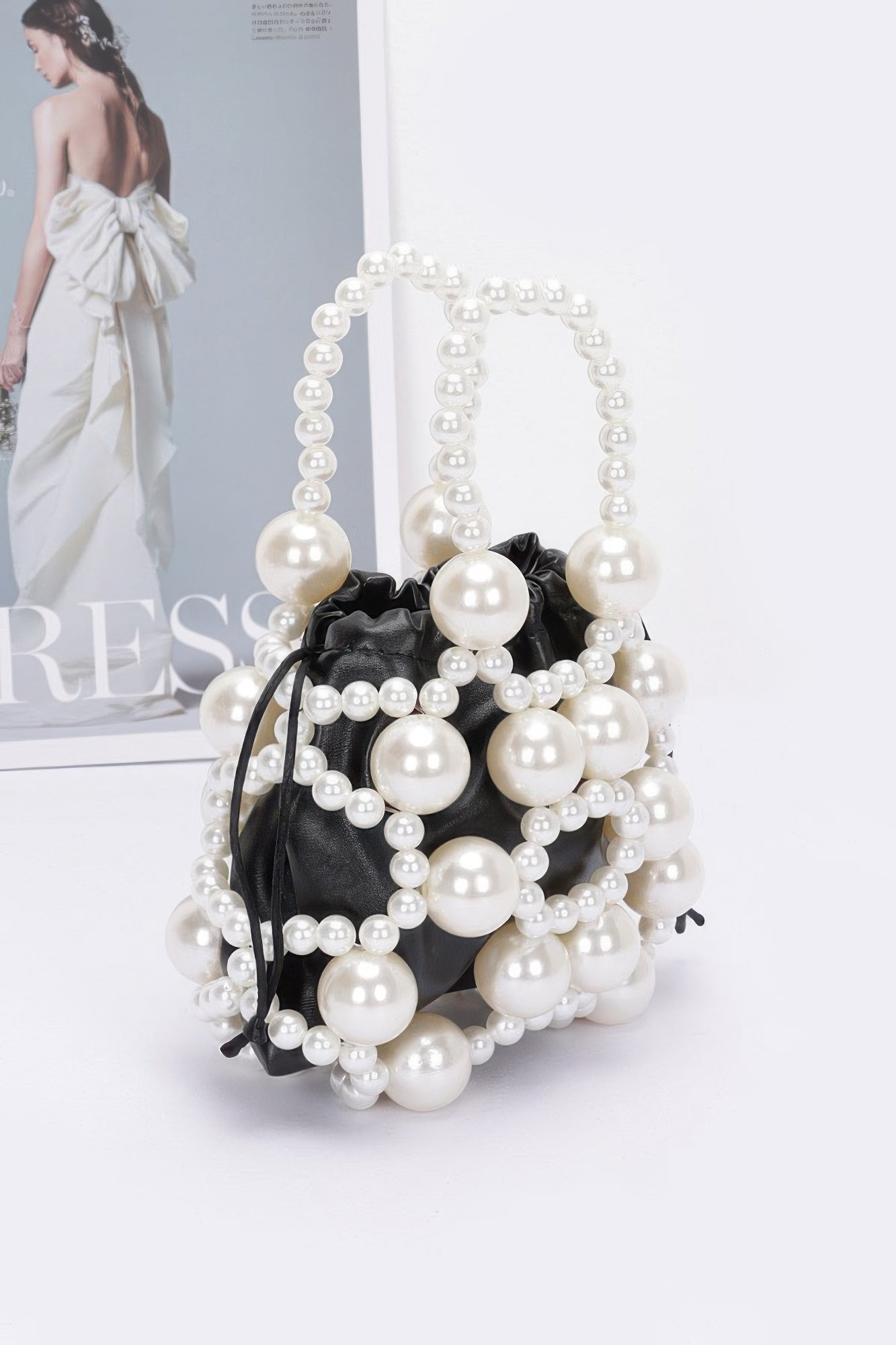 Faux Pearl Party Clutch W/pouch