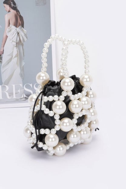 Faux Pearl Party Clutch W/pouch
