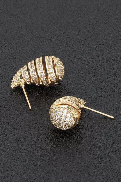 Rhinestone Metal Tear Drop Earring