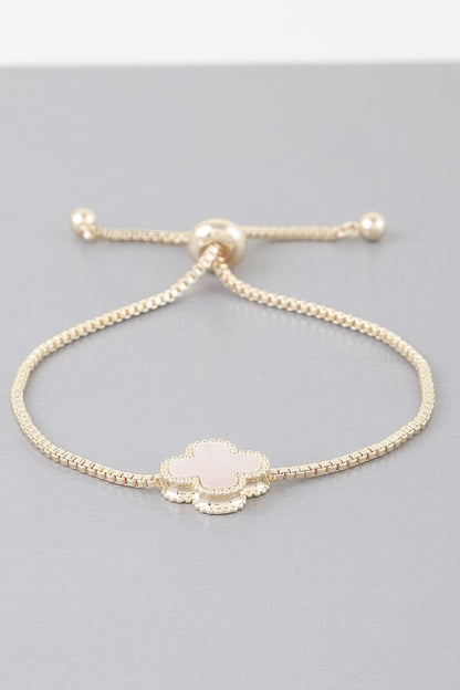 Stone Clover Box Chain Bracelet
