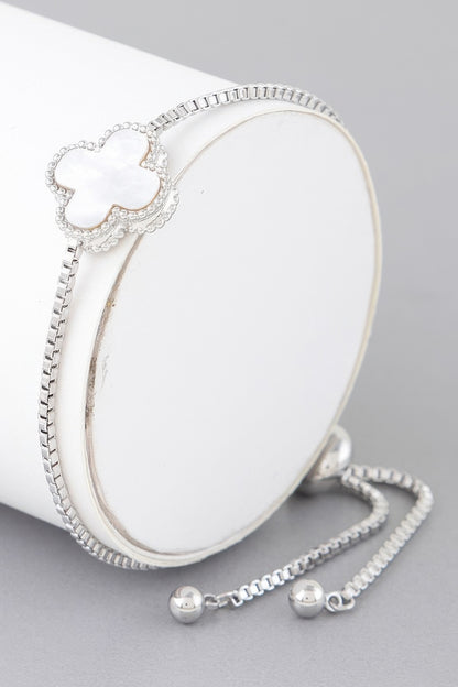 Stone Clover Box Chain Bracelet