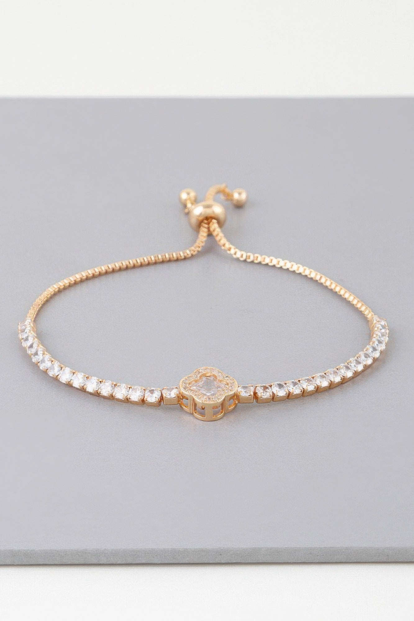Crystal Clover Rhinestone Bracelet