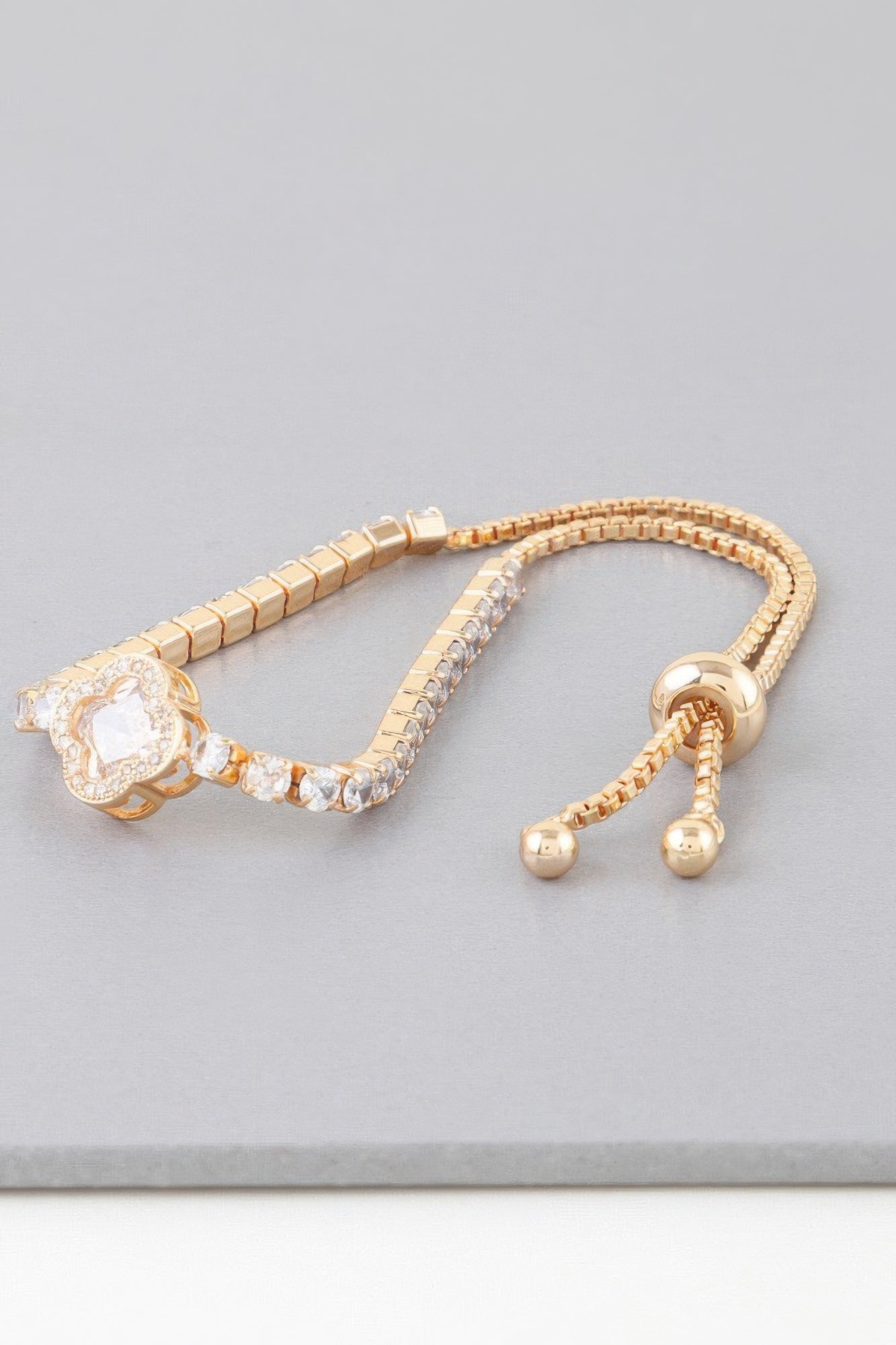 Crystal Clover Rhinestone Bracelet