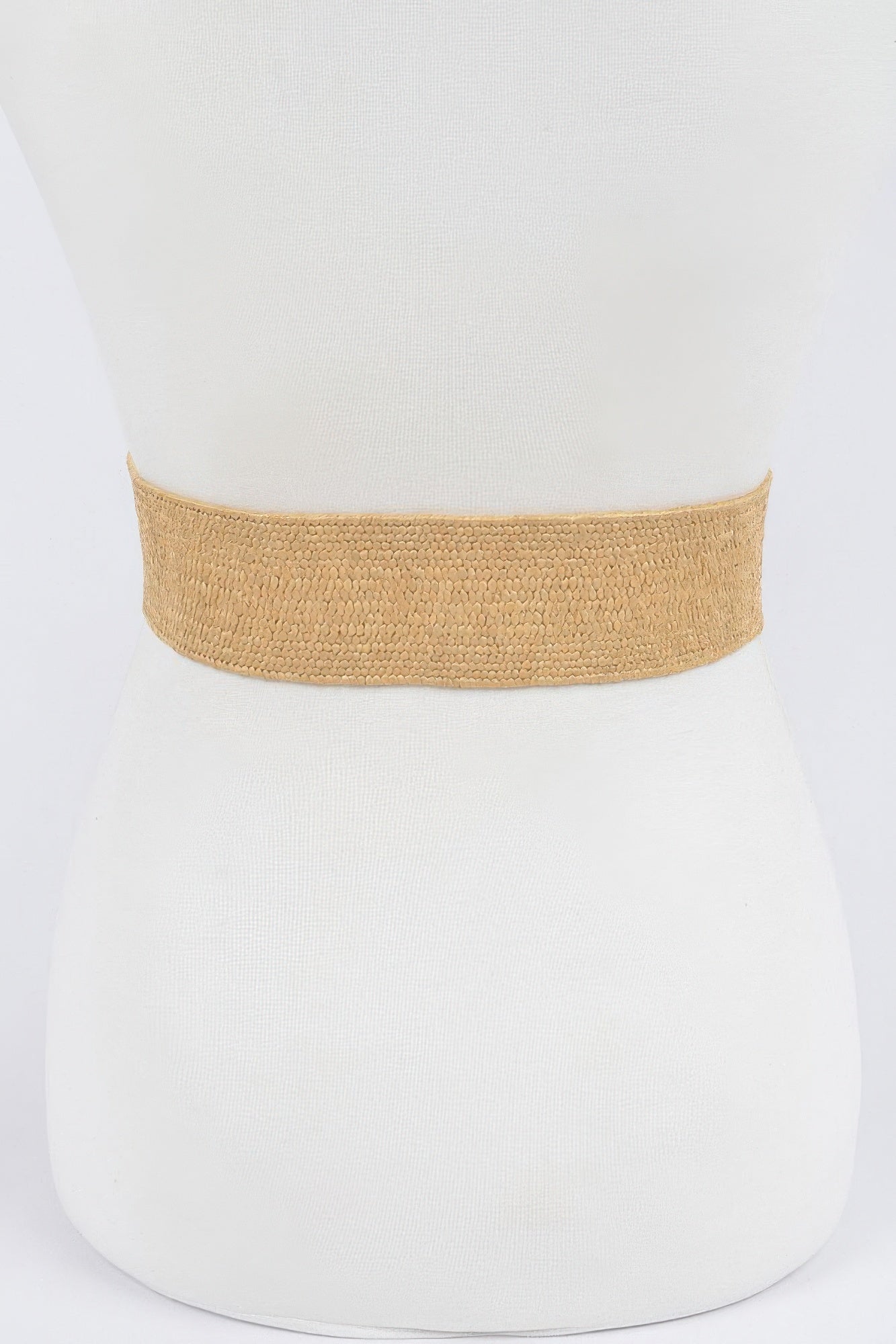 Leaf Metal Buckle Stretch Straw Belt