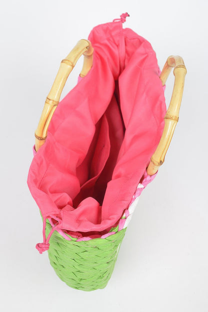Faux Straw Crochet Watermelon Handbag