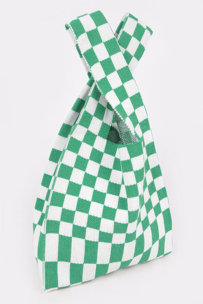 Checker Poly Woven Bag