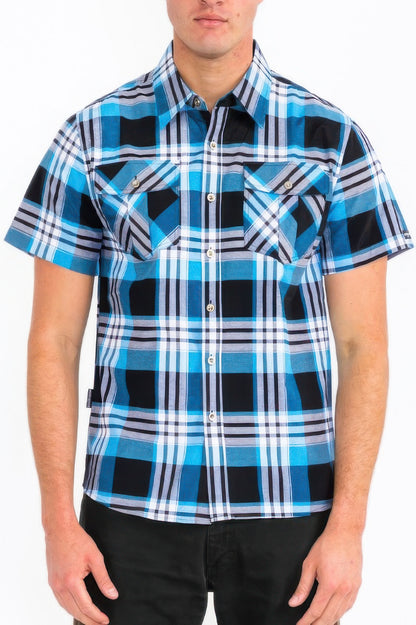 Mens Checkered Two Pocket Shirt