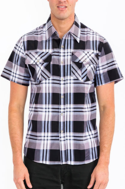 Mens Checkered Two Pocket Shirt
