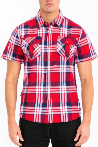 Mens Checkered Two Pocket Shirt