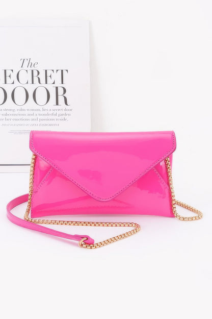 Enamel Envelope Clutch