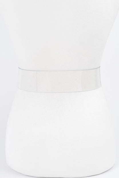 Stone Metal Buckle Clear Plus Size Belt