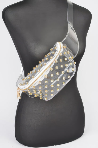 Transparent Rhinestone Studded Fanny Pack
