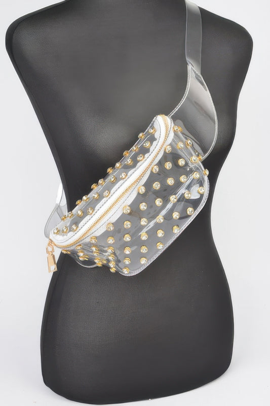 Transparent Rhinestone Studded Fanny Pack