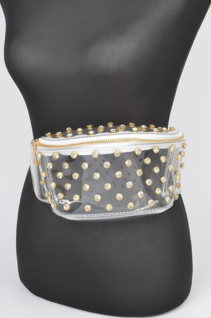 Transparent Rhinestone Studded Fanny Pack