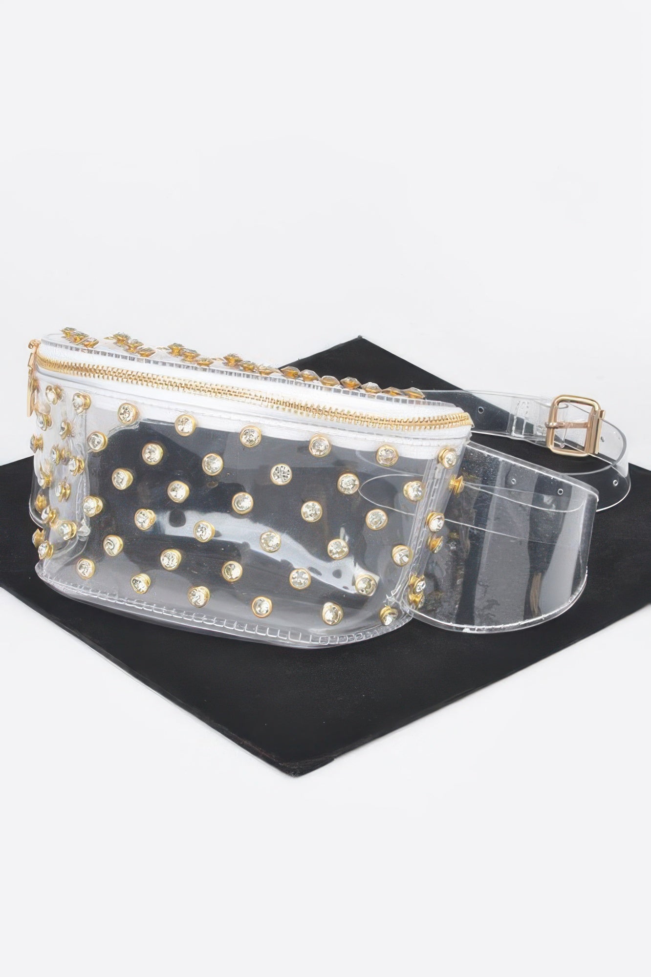 Transparent Rhinestone Studded Fanny Pack