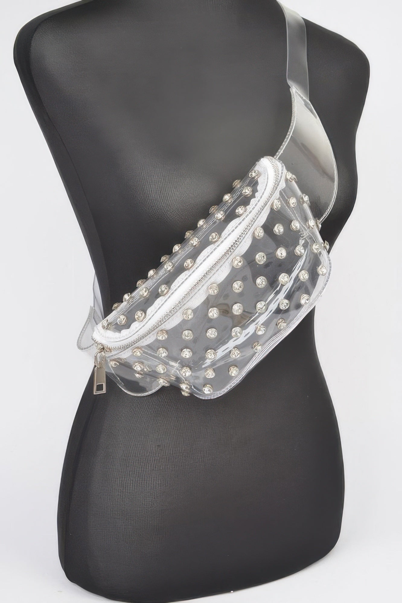 Transparent Rhinestone Studded Fanny Pack