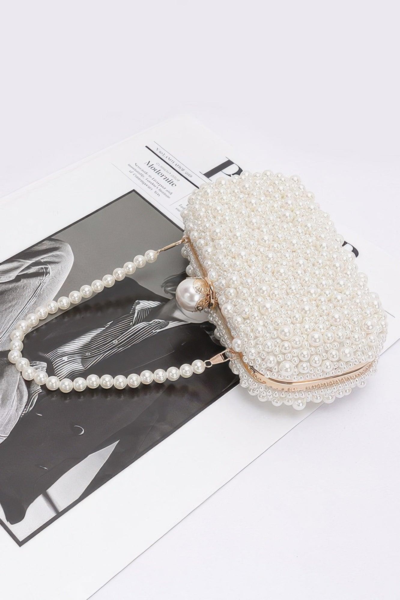 Faux Pearl Handmade Party Clutch