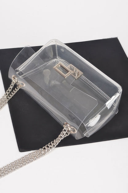 Clear Bag W/ Denim Pouch