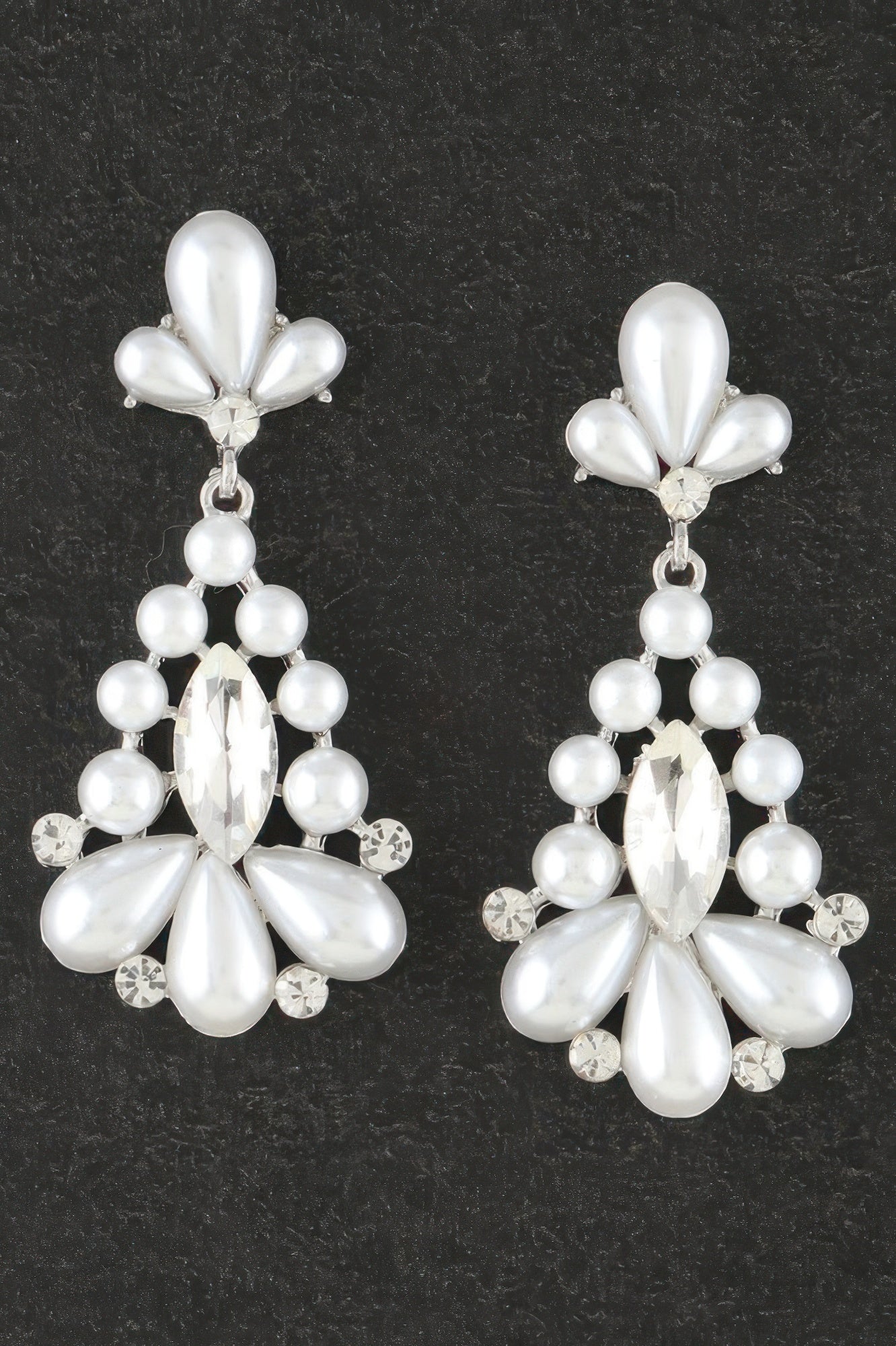 Jeweled Pearl Teardrop Earrings