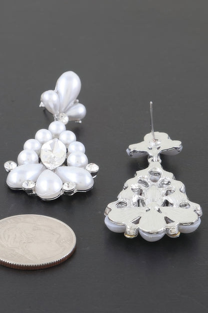 Jeweled Pearl Teardrop Earrings