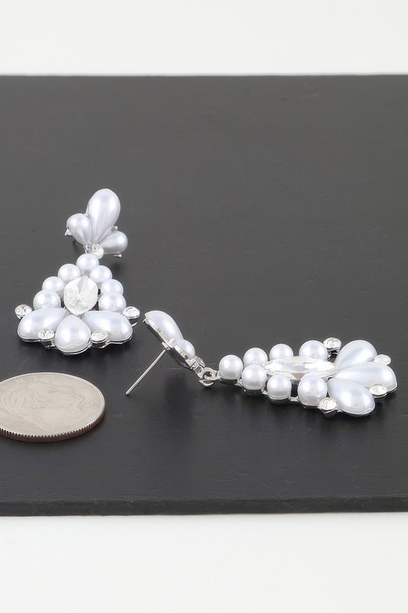 Jeweled Pearl Teardrop Earrings