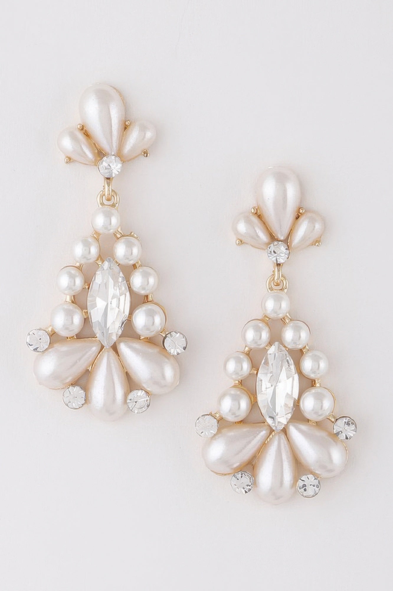 Jeweled Pearl Teardrop Earrings