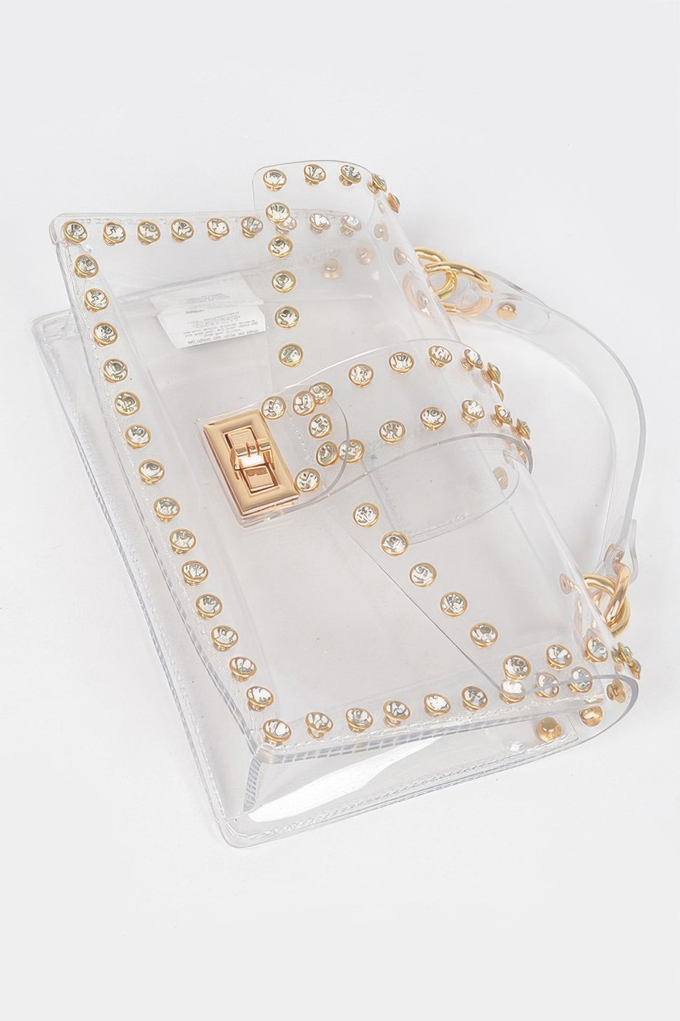 Rhinestone Studded Transparent Crossbody Bag