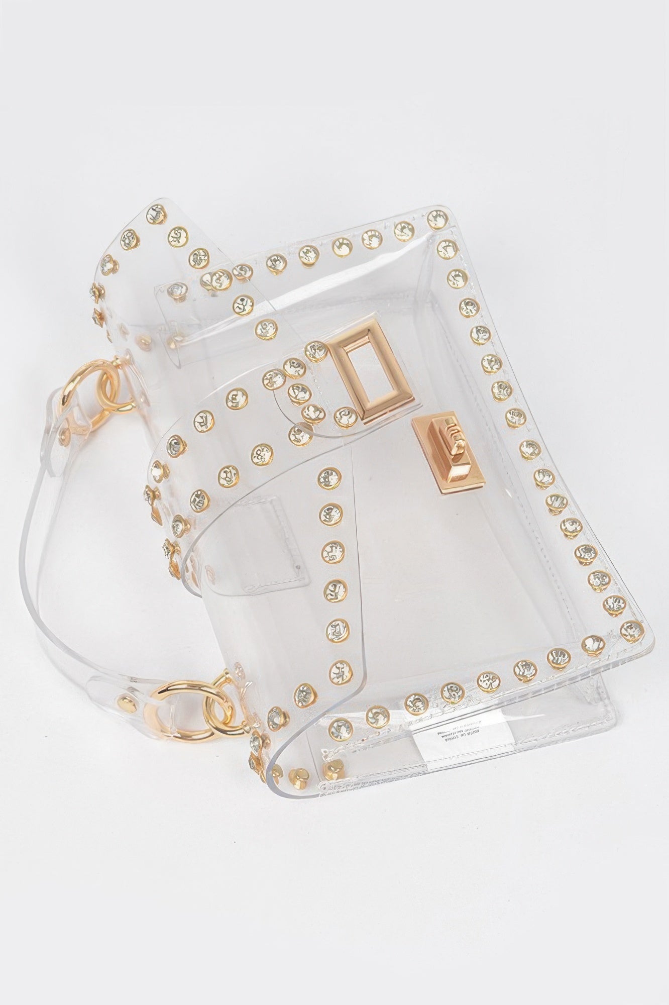 Rhinestone Studded Transparent Crossbody Bag