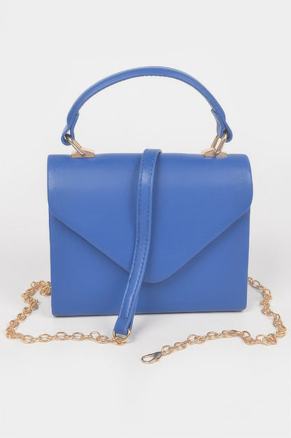 Faux Leather Simple Handle Clutch